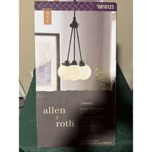 HIP 3-Light Fixture, White‎ Glass Shades,Oil Rubbed Bronze allen+roth #0810125